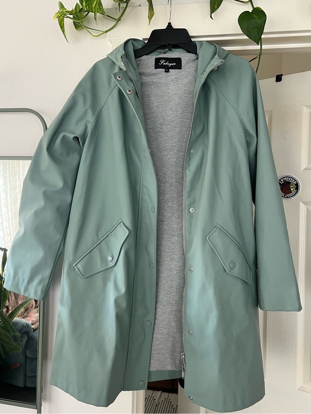 Women’s Blue Raincoat - Size Large